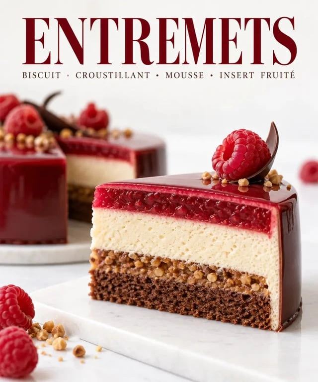 Création de pâtisserie à Nice montrant ses différentes textures