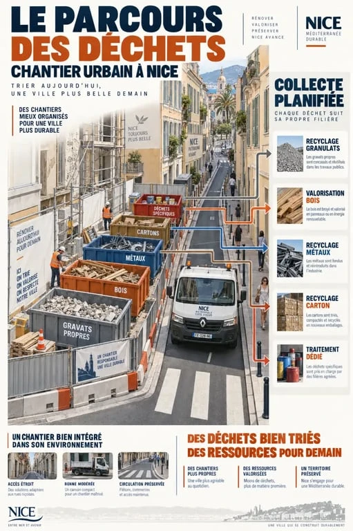 Gestion déchets chantier Nice : organisation du tri et de l’évacuation sur un chantier urbain