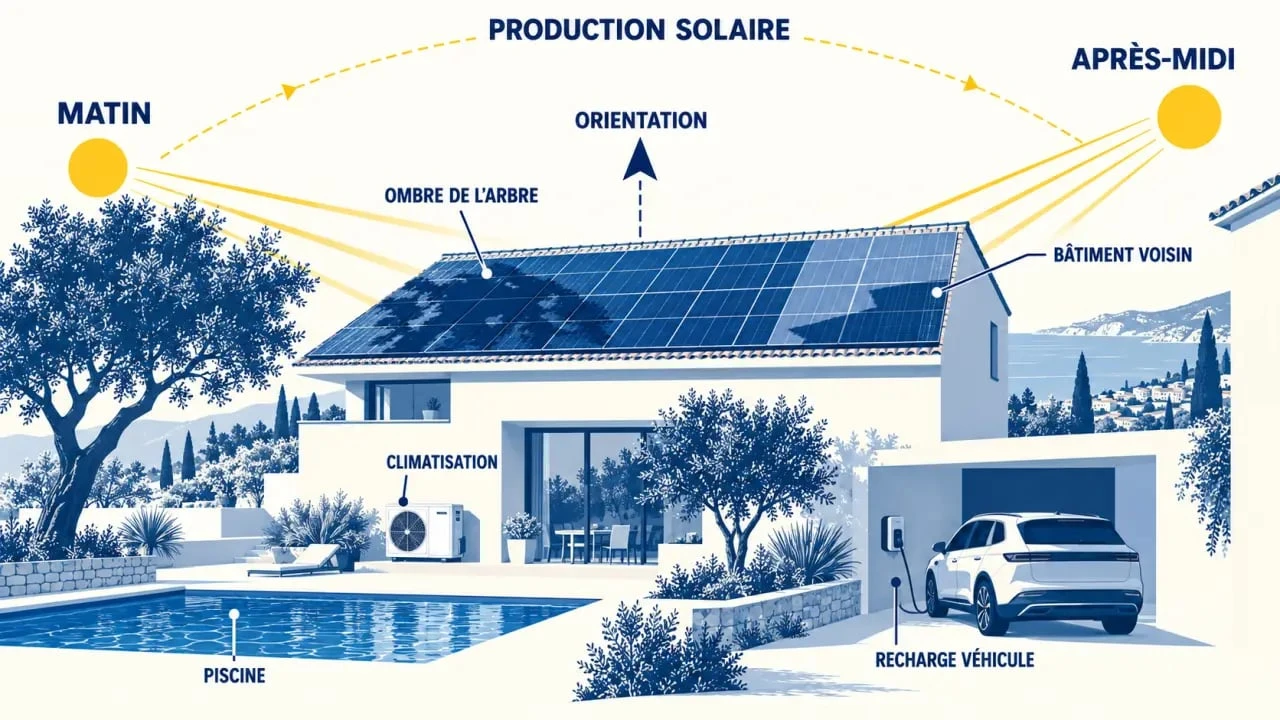 Panneau solaire dans les Alpes-Maritimes : orientation, ombres et consommation solaire d’une maison