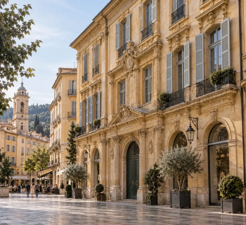 Palais Saleya à Nice sur la place du Palais de Justice, à l’entrée du Vieux-Nice