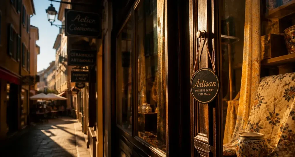 Magasin vieux nice : vitrine artisanale au Vieux-Nice, cours Saleya