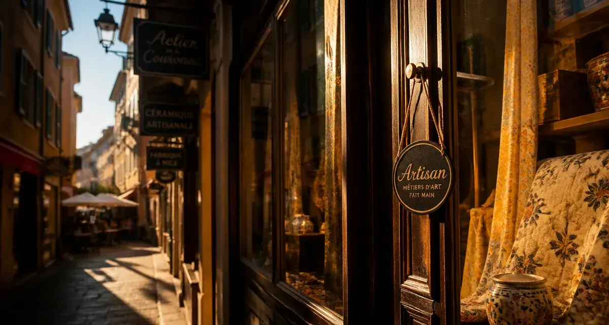 Magasin vieux nice : vitrine artisanale au Vieux-Nice, cours Saleya