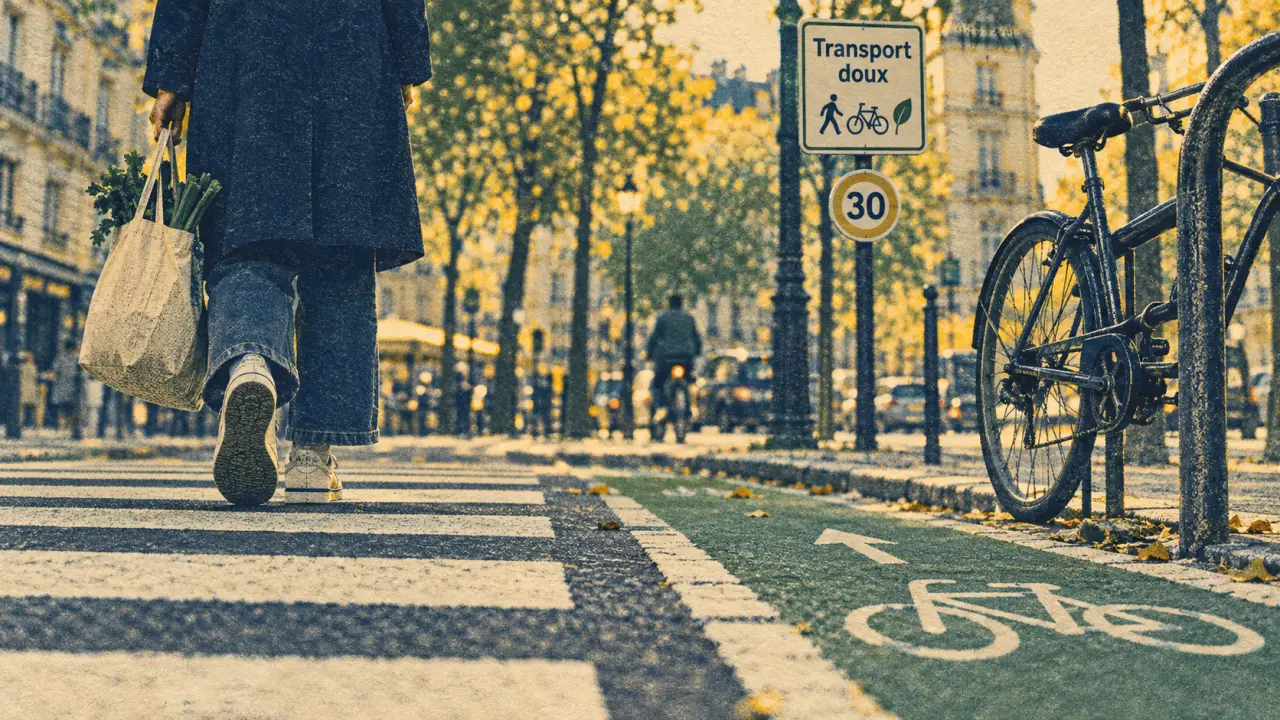 Transport doux : piste cyclable et marche en ville
