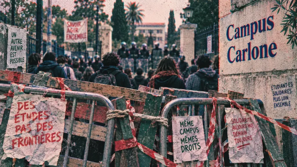 Campus Carlone à Nice : un blocus empêche les entrées ce mercredi