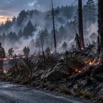 Feu de forêt à Cuébris : plusieurs hectares menacés et 130 foyers sans électricité