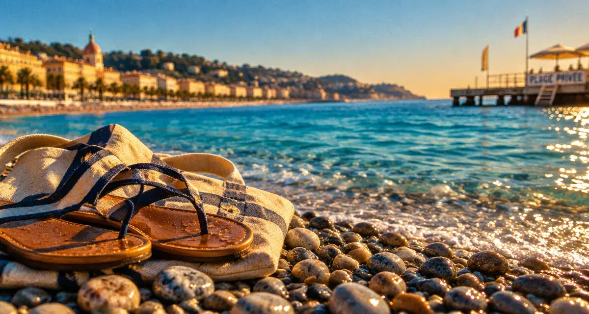 Les plus belles plages de nice : galets humides et eau turquoise