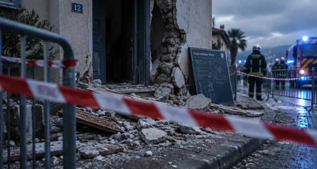 Nice : intervention des pompiers après un effondrement avenue du Maréchal-Lyautey