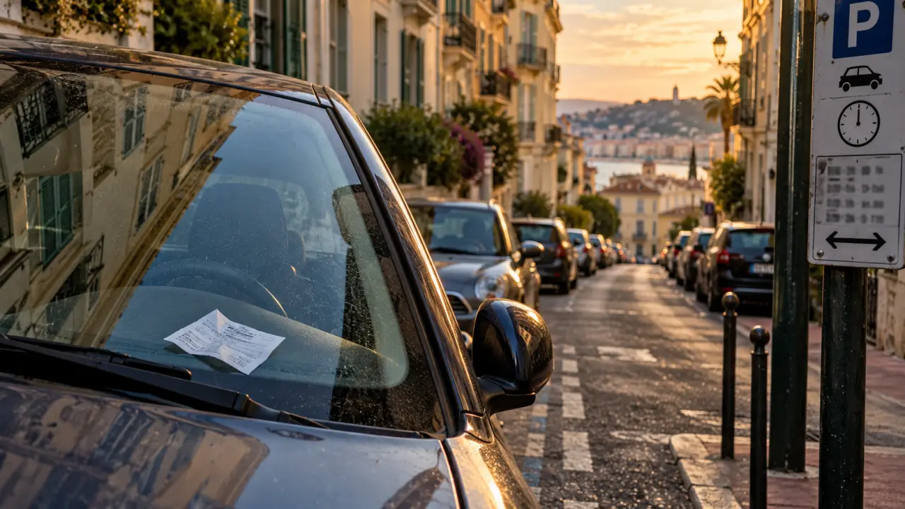Parking gratuit Nice : ticket horodateur sur tableau de bord