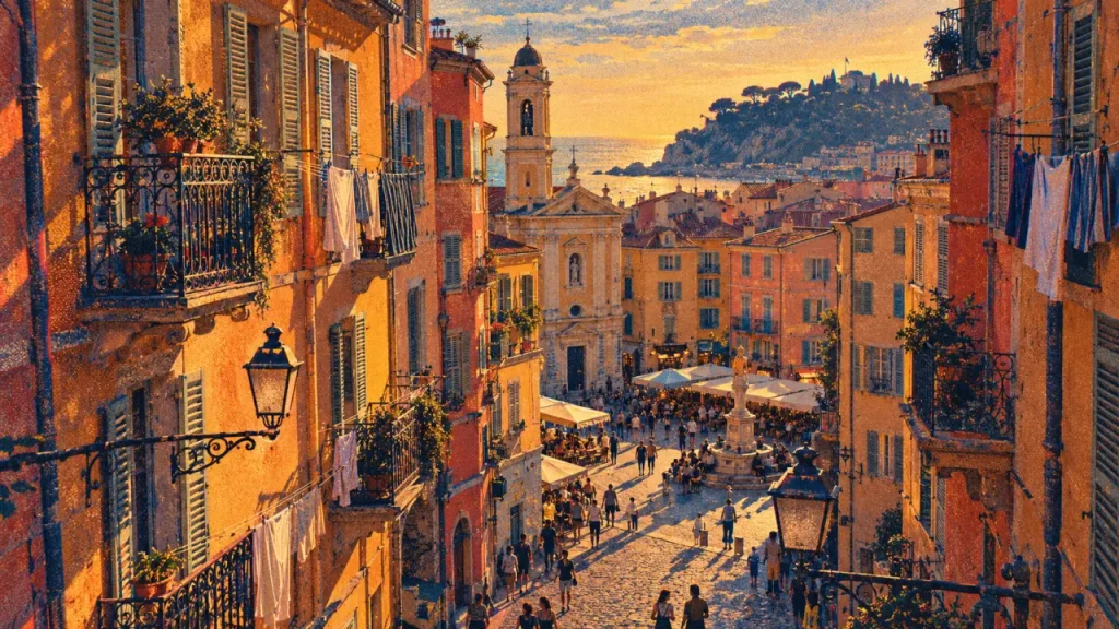 Vieux Nice plan : ruelles vers colline du Château depuis Cours Saleya